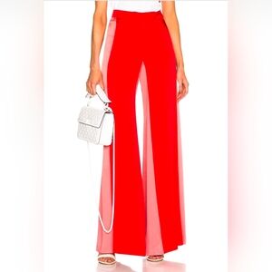 New With Tags! Valentino Vibrant High Rise Wide Leg Red Trousers Size 2